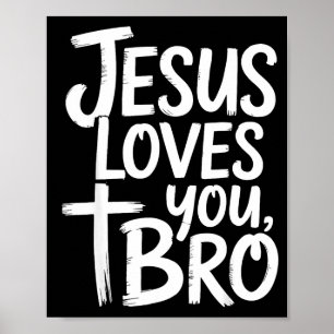 Póster Jesús te ama hermano Cristiano Religioso 