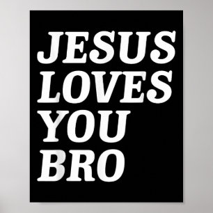 Póster Jesús Te Ama Hermano, Graciosa Fe Cristiana Retro