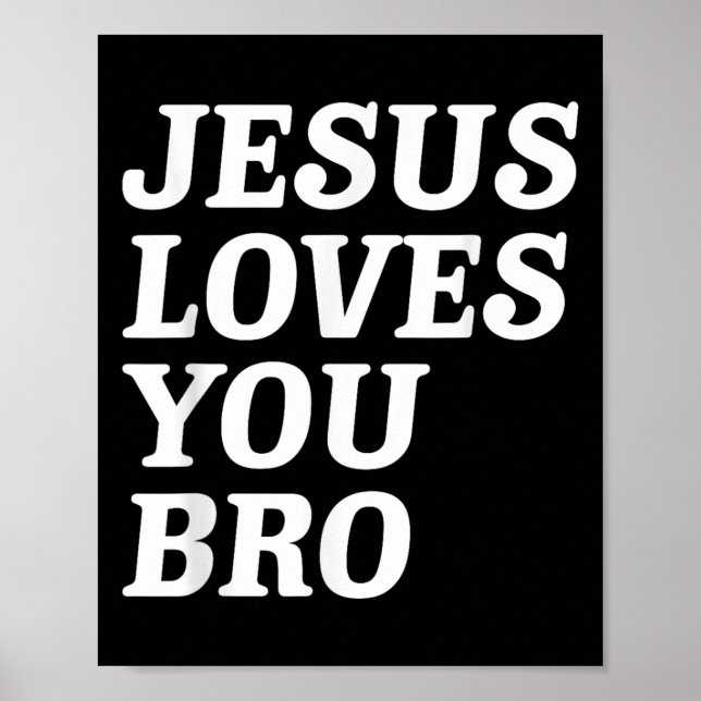 Póster Jesús Te Ama Hermano, Graciosa Fe Cristiana Retro  (Frente)