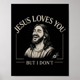 Póster Jesús Te Ama Pero No Me Divirto Cristiano Religios