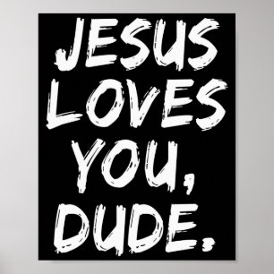 Póster Jesús te ama tío creyente cristiano fe Dios