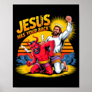 Póster Jesús Tiene Tu Espalda Fe Cristiana