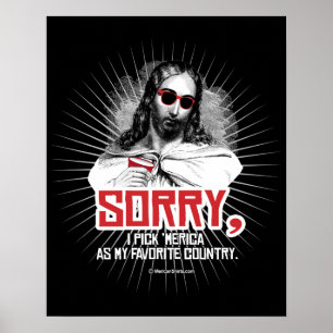 Póster Jesús - triste escojo Merica como mi país