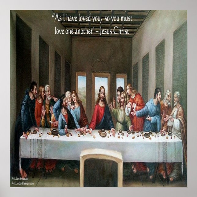 Póster Jesus @ Última Cena Ama Otro Poster De Citas (Frente)