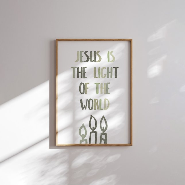 Póster Jesús verde sabio es la luz del poster mundial (Subido por el creador)