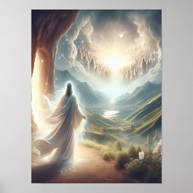 Póster Jesús victorioso en la Puerta del Cielo (Frente)