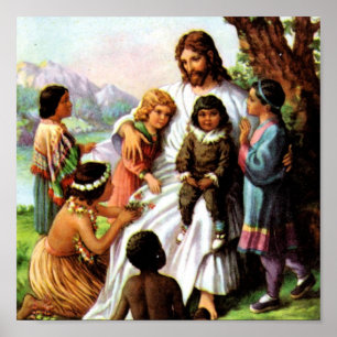 Póster Jesús Vintage ama al Poster 15x15