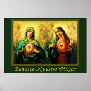 Póster Jesus & Virgen Bendicion del Hogar Spanish Poster