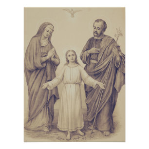 Póster Jesús, Virgen María y San José