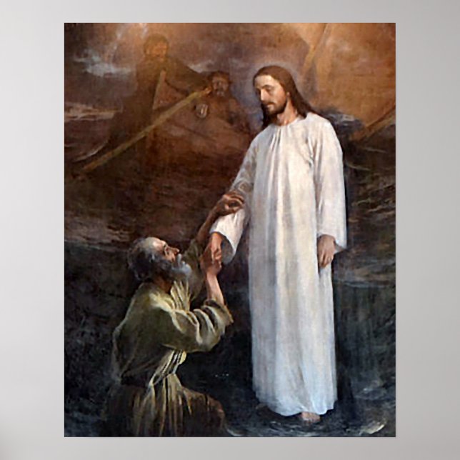 Póster Jesus Walks on Water 3 & St Peter Poster Wide (Frente)