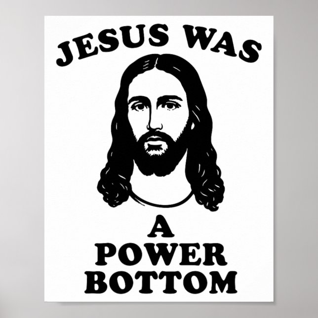 Póster Jesus Was A Power Bottom Funny Pride Christmas Gag (Frente)