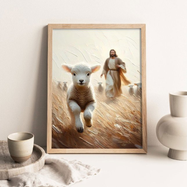 Póster Jesus Will Save the Lamb, Christian Art, Jesus and (Subido por el creador)