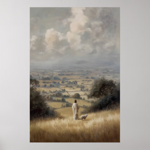 Póster Jesús y Cordero Oveja Perdida Jesús Deja 99 Buenos