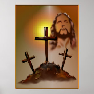 Póster Jesús y el Poster de las tres cruces