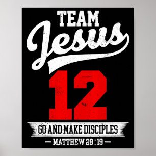 Póster Jesús Y Equipo De Béisbol Jesús Cristiano Mateo 28