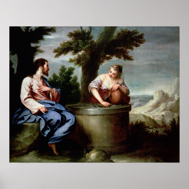Póster Jesús y la mujer samaritana (Frente)