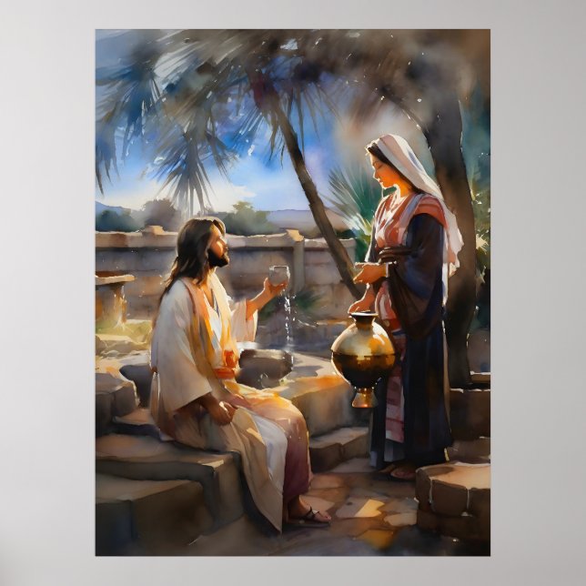 Póster Jesús Y La Mujer Samaritana También (Frente)