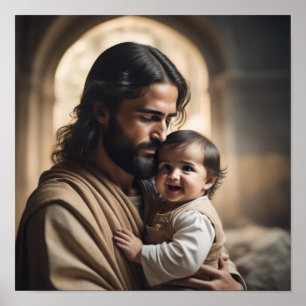 Póster Jesús y niño