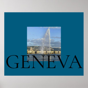 Póster Jet d'Eau en Ginebra 