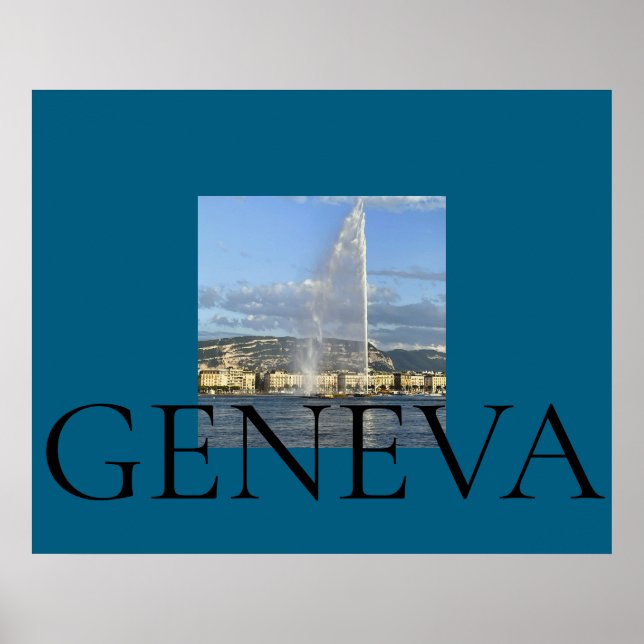 Póster Jet d'Eau en Ginebra  (Frente)