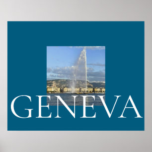 Póster Jet d'Eau en Ginebra