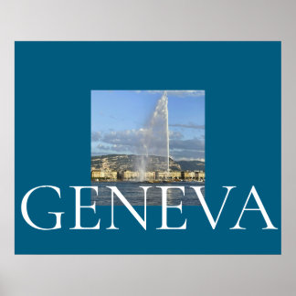 Póster Jet d'Eau en Ginebra
