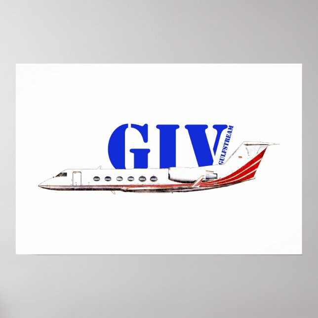 Póster Jet privado Gulfstream IV de lujo (Frente)