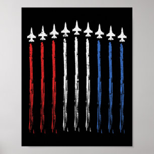 Póster Jets La Bandera Estadounidense Independencia 4 De