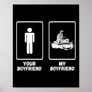 Póster Jetski Mi novio en moto de agua Jetski embarcación