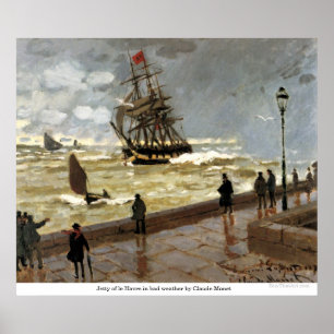 Póster Jetty de le Havre en mal tiempo por Claude Monet
