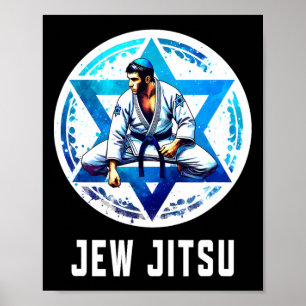 Póster Jew Jitsu Karate Funny Hanukkah