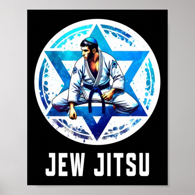 Póster Jew Jitsu Karate Funny Hanukkah (Frente)