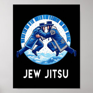 Póster Jew Jitsu Karate Funny Hanukkah Jiu Jitsu Martial