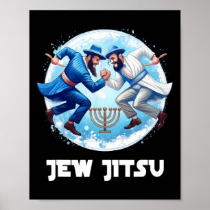 Póster Jew Jitsu Karate Funny Hanukkah Jiu Jitsu Martial