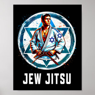 Póster Jew Jitsu Karate Funny Hanukkah Jiu Jitsu Martial