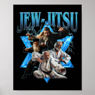 Póster Jew Jitsu Karate Funny Hanukkah Jiu Jitsu Martial