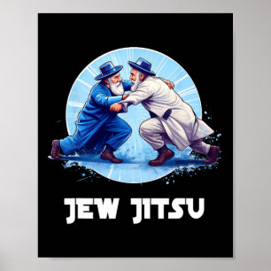 Póster Jew Jitsu Karate Funny Hanukkah Martial Arts Chanu