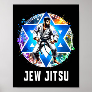 Póster Jew Jitsu Karate Funny Hanukkah Martial Arts Chanu