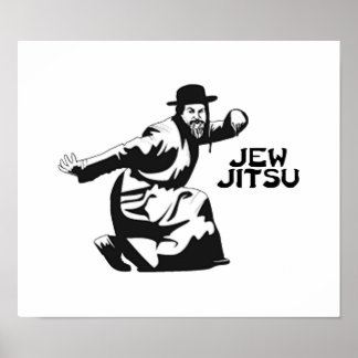 Póster Jew Jitsu Poster | Judía Bar Mitzvah Regalos