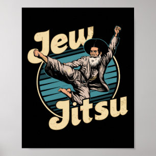 Póster Jew Karate Jitsu Hanukkah Jiu Jitsu Martial Arts D