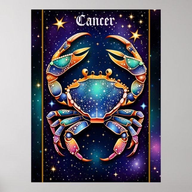 Póster Jewel Galaxy Zodiac Cancer (Frente)