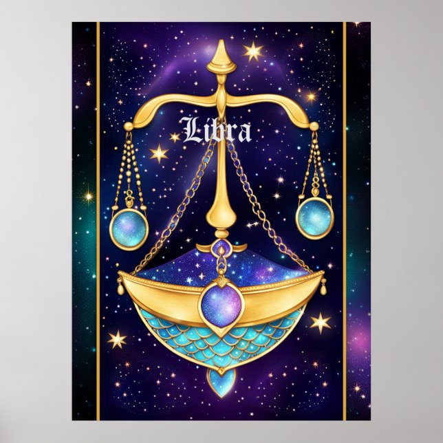 Póster Jewel Galaxy Zodiac Libra (Frente)