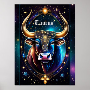 Póster Jewel Galaxy Zodiac Taurus