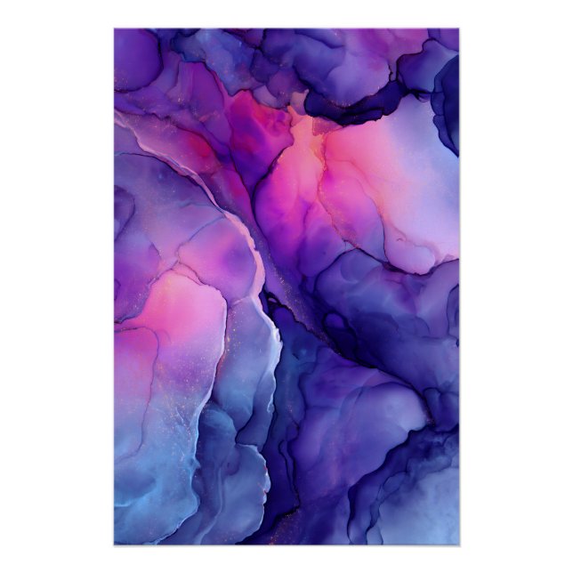 Póster Jewel Tone Fluid Resin Nebula Glow (Anverso)