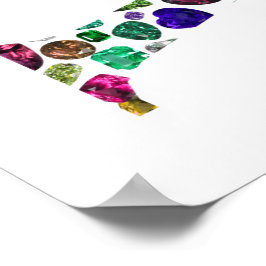 Póster Jewelry Gemstones Monogram Letter V