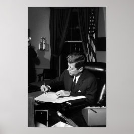 Póster JFK firma la cuarentena de Cuba