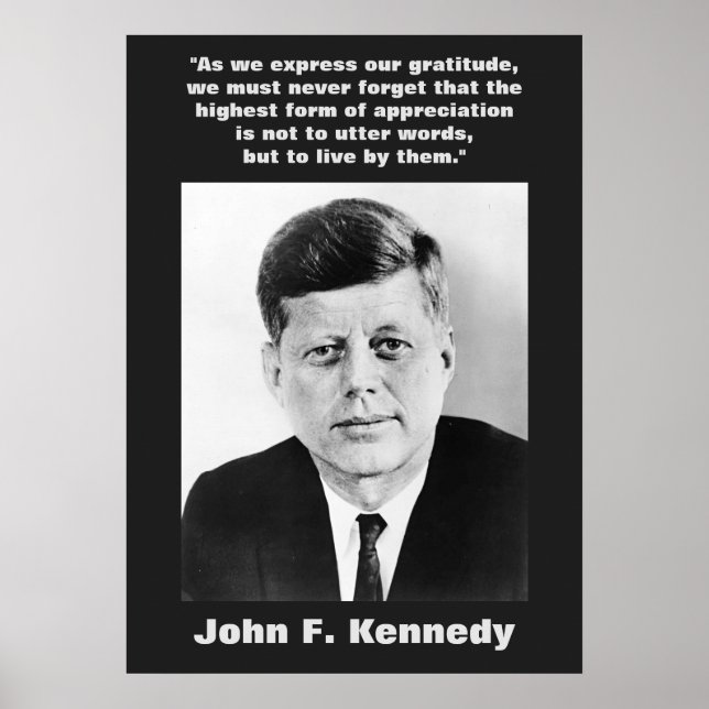 Póster JFK John F. Kennedy Cita Inspiración Motivacional
