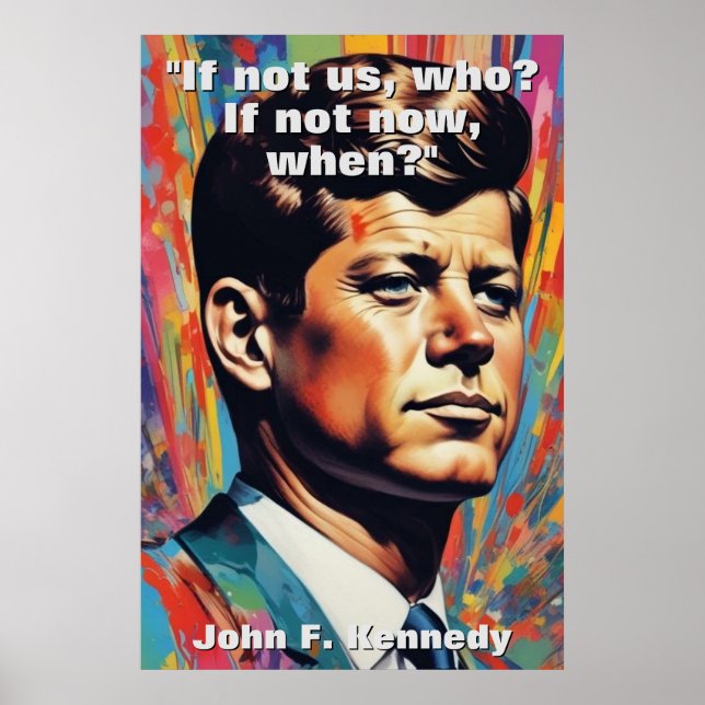 Póster JFK John F. Kennedy Cita Inspiración Motivacional (Frente)