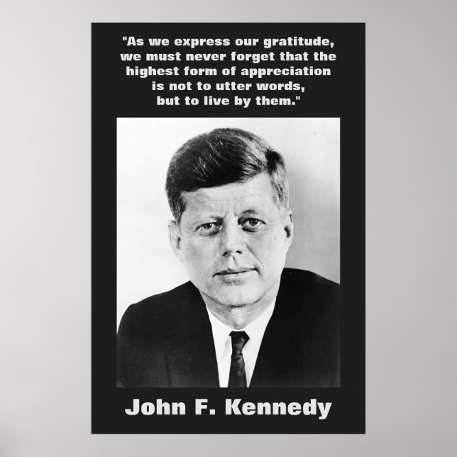 Póster JFK John F. Kennedy Cita Inspiración Motivacional (Frente)