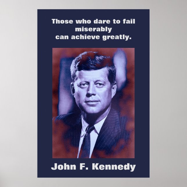 Póster JFK John F. Kennedy Cita Inspiración Motivacional (Frente)